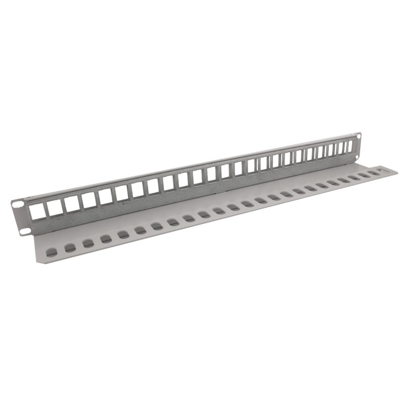 Patch panel vuoto per rack 19" 1 unità con asole per fissaggio cavi Fanton 28343