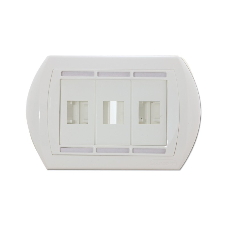 Placca universale autoportante per scatola da incasso 3 uscite Fanton 23952