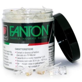 Spine Plug RJ45 UTP in kit da 50pz categoria 6 più 10 Gusci in gomma Fanton 23727B