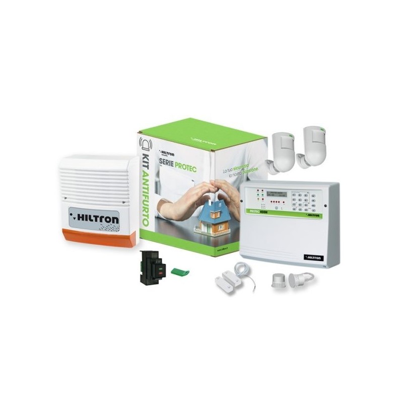 Kit antifurto con centrale Protec4 con combinatore GSM Hiltron KPROTEC4GSM