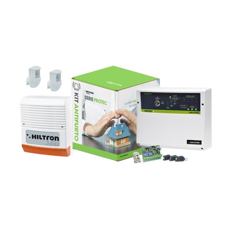 Kit antifurto con centrale Protec4 completa di accessori Hiltron KPROTEC4