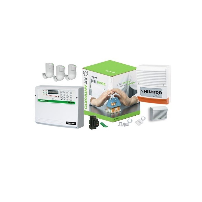 Kit antifurto con centrale Protec8 con combinatore GSM Hiltron KPROTEC8GSM