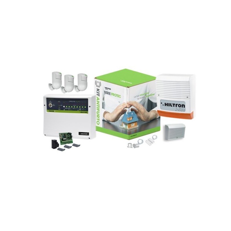 Kit antifurto con centrale Protec9 completa di accessori Hiltron KPROTEC9