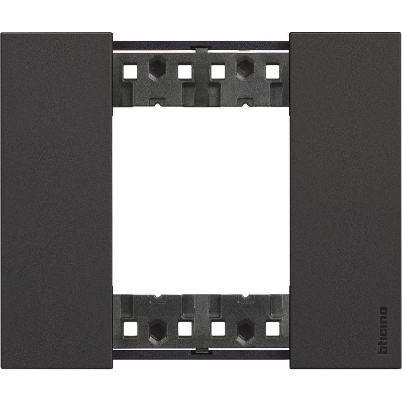 Placca Nera Bticino Living Now due posti tecnopolimero KA4802KG