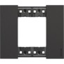 Placca Nera Bticino Living Now due posti tecnopolimero KA4802KG