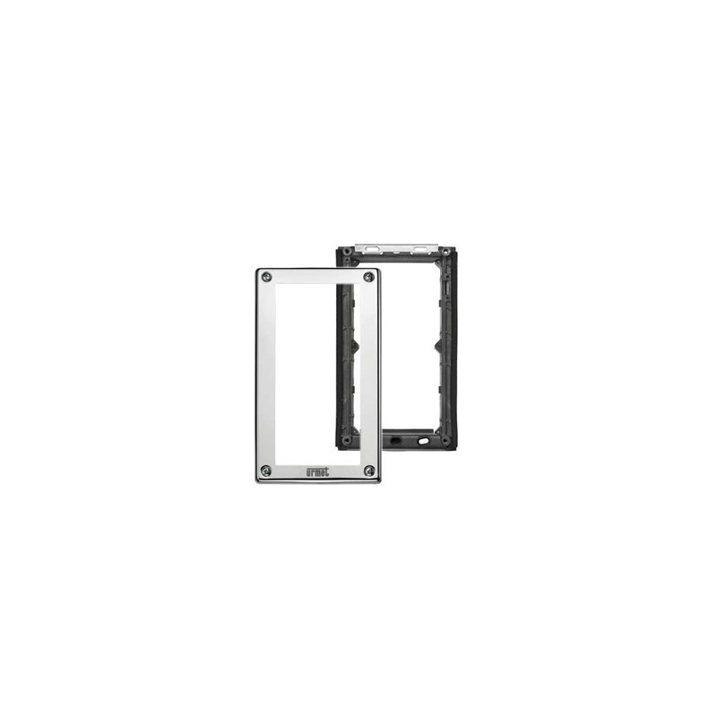 Telaio porta moduli con cornice per due moduli per pulsantiera Sinthesi Steel Urmet 1158/62