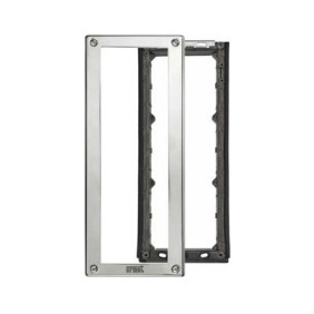 Telaio porta moduli con cornice per tre moduli per pulsantiera Sinthesi Steel Urmet 1158/63
