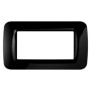 Placca 4 posti in tecnopolimero Nero Lucido Top System Gewiss GW22514