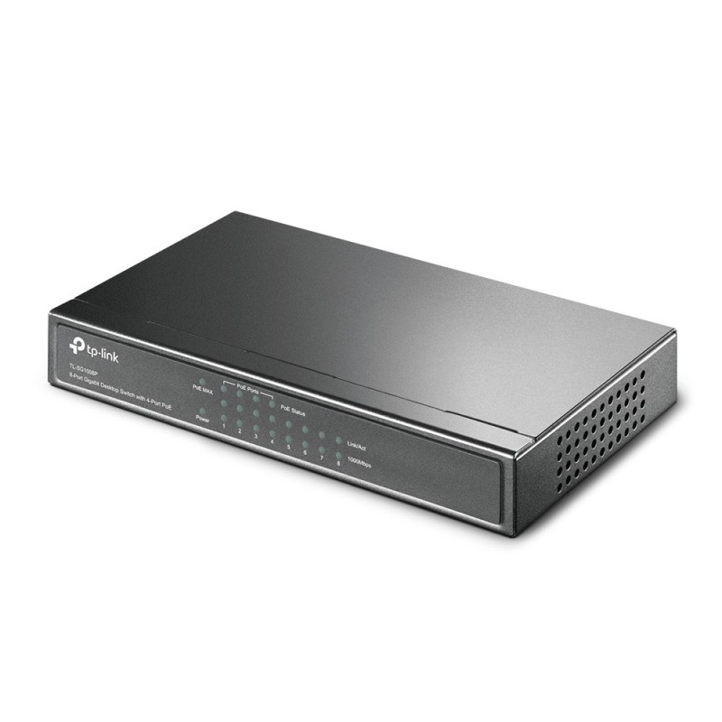 Switch Hub 10/100/1000Mbps 8 Porte e 4 Porte PoE TP-LINK TLSG1008P