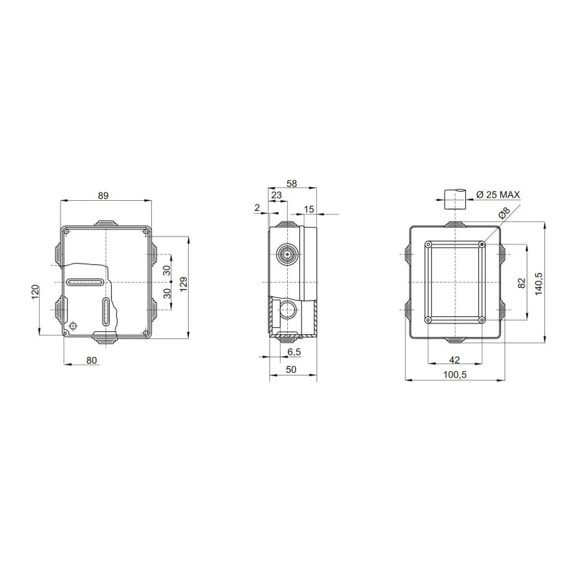 Cassetta di derivazione 120X80 con passacavi GEWISS GW44005