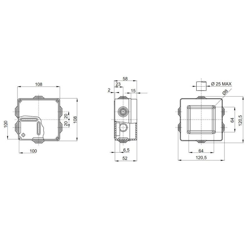 Cassetta di derivazione 100x100 con passacavi GEWISS GW44024