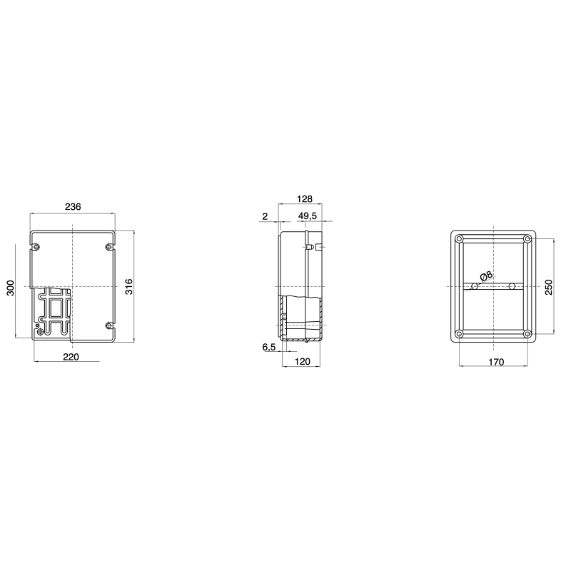 Cassetta di derivazione 300x220 Pareti lisce GEWISS GW44209
