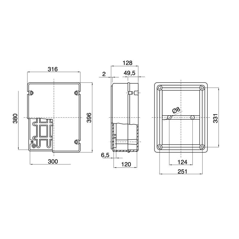 Cassetta di derivazione 380x300 Pareti lisce GEWISS GW44210