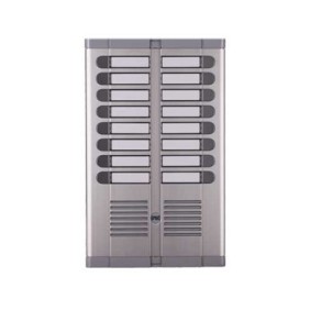 Frontale sedici pulsanti su due file con scatola ad incasso predisposto per posto esterno 925/216