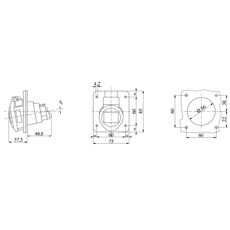 Presa CEE Fissa da Incasso Blu 2P+T 16A 220V Gewiss 62205H