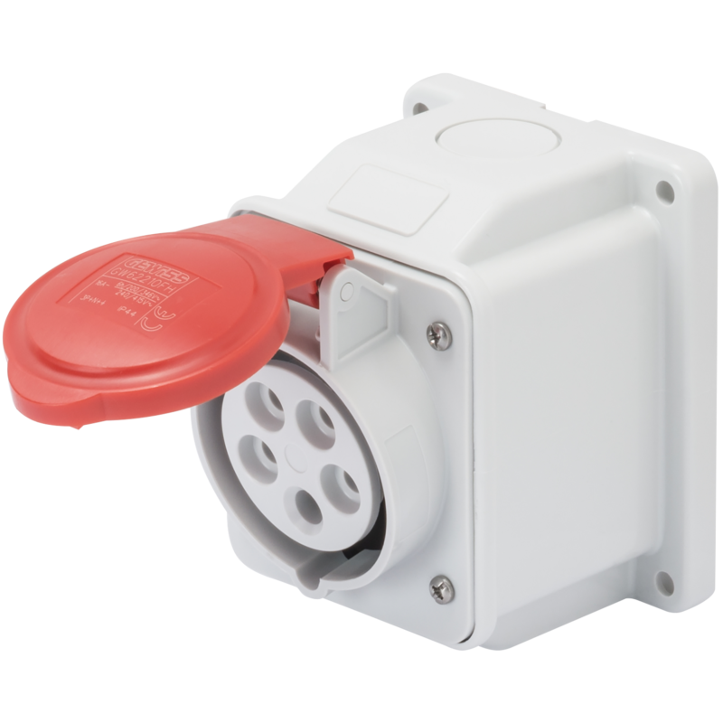 Presa CEE Fissa a Parete Rossa 3P+T 16A 380V Cablaggio a Vite Gewiss 62408