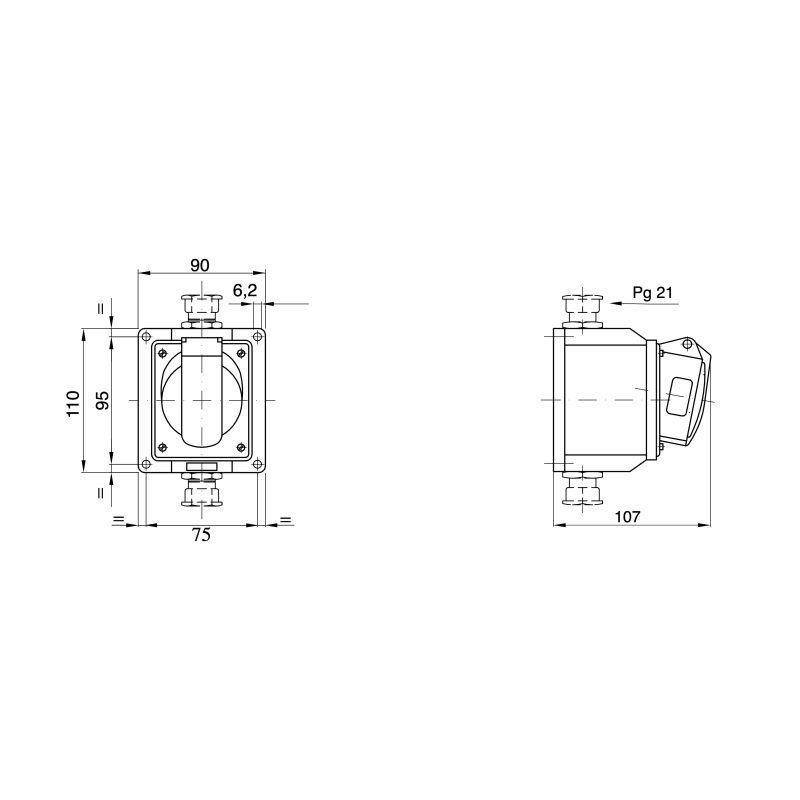 Presa CEE Fissa a Parete Rossa 3P+T 16A 380V Cablaggio a Vite Gewiss 62408
