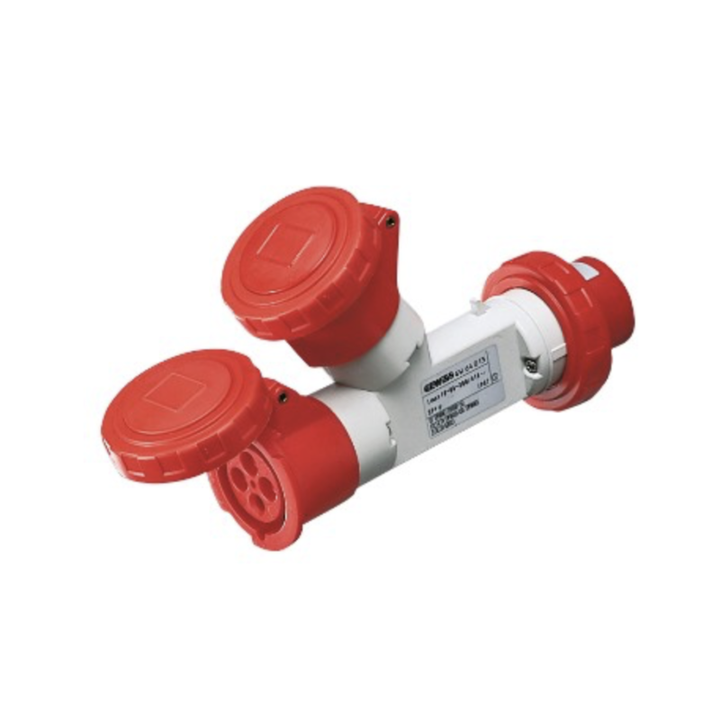 Moltiplicatore Mobile 2 Uscite IP67 3P+T Rosso 16A 380V Gewiss 64013