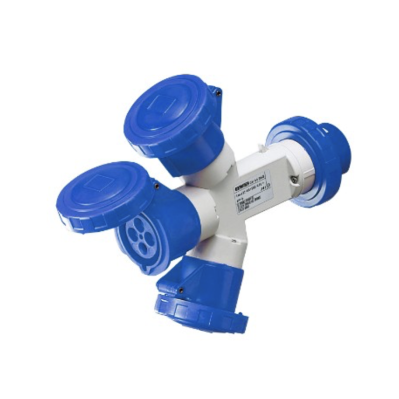 Moltiplicatore Mobile 3 Uscite IP67 2P+T Blu 16A 230V Gewiss 64024