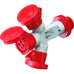 Moltiplicatore Mobile 3 Uscite IP67 3P+T Rosso 16A 380V Gewiss 64027