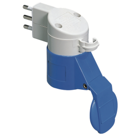 Adattatore da Presa Civile a Presa Industriale 2P+T Blu 16A 230V Gewiss 64208