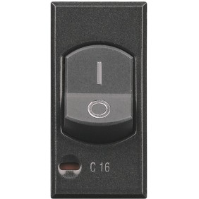 Interruttore Automatico Magnetotermico Bipolare 1 Polo Protetto 10A 3kA 1 Posto Serie Civili Bticino Axolute Scura HS4301/10