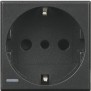 Presa Schuko/Italiana 10A 2 Posti Serie Civili Bticino Axolute Scura HS4140