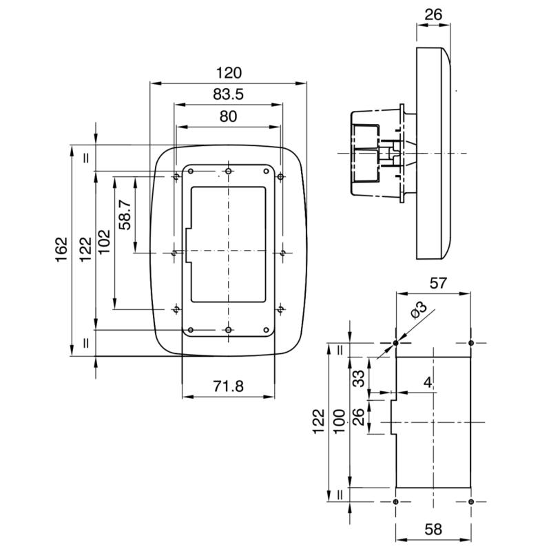 Cassetta con Cornice a Incasso per prese Interbloccate IP55 Gewiss 66498