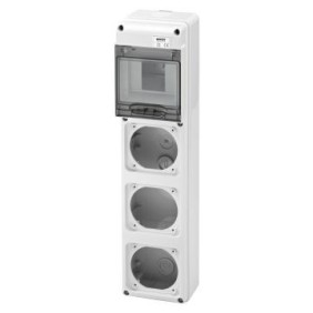 Quadretto 5 Moduli con 3 flange per prese CEE incasso Gewiss GW68001N