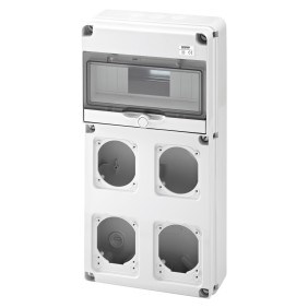 Quadretto 10 Moduli con 4 flange per prese CEE incasso Gewiss GW68003N