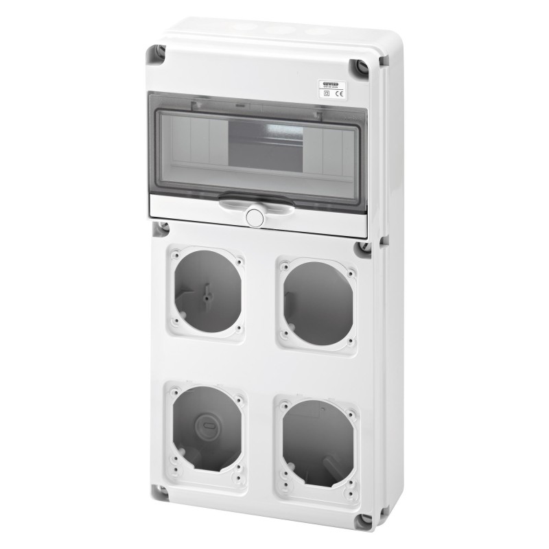 Quadretto 10 Moduli con 4 flange per prese CEE incasso Gewiss GW68003N