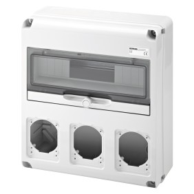 Quadretto 14 Moduli con 3 flange per prese CEE incasso Gewiss GW68005N