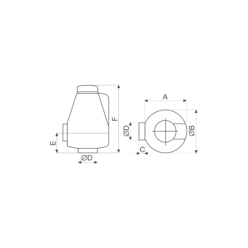 Aspiratore da condotto diametro 100 Vortice ANGOL K | Emmebistore