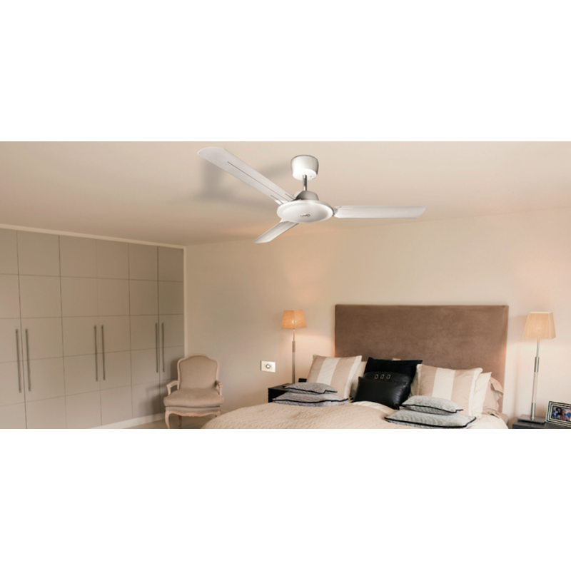 Ventilatore a Soffitto con Pale diametro 1200mm Vortice Nordik Evolution 120 Bianco