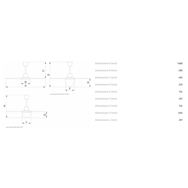 Ventilatore a Soffitto con Pale diametro 1400mm Vortice Nordik Evolution 140 Bianco