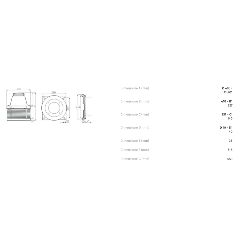 Attivatore di Tiraggio per Caminetti con Griglia Anti Volatili Vortice Tiracamino TC10 M