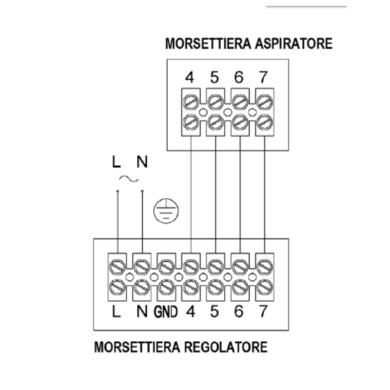 Collegamento Regolatore di velocità reversibile 5 velocità RVS/R Elicent 2RV4030
