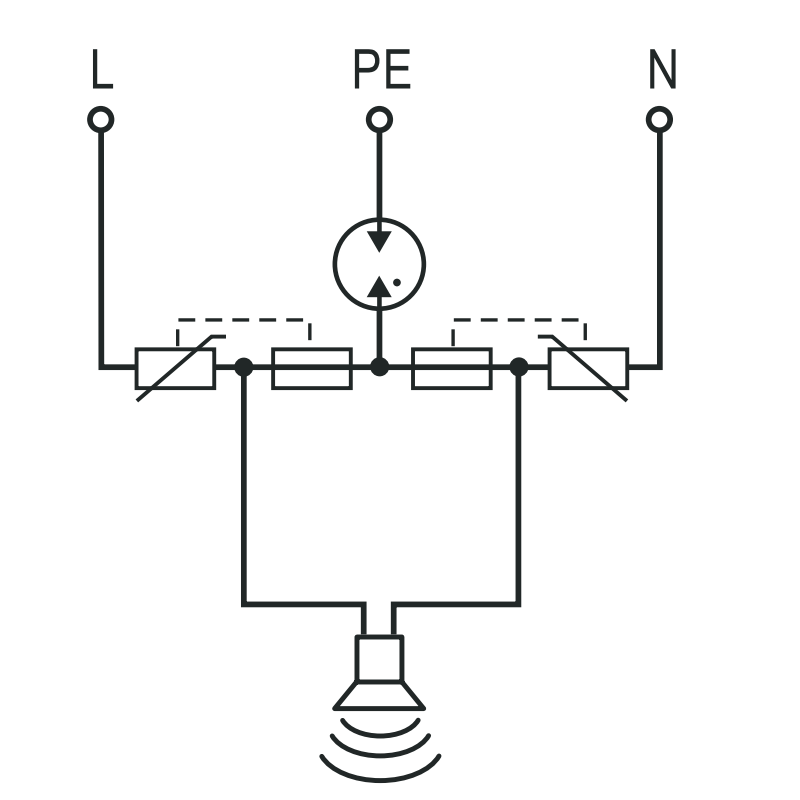 Scaricatore di sovratensione Tipo 3 1P+N 230V Lovato SA31NA275MS