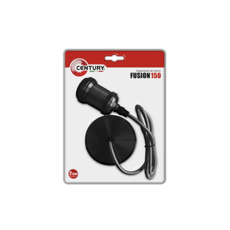 Portalampada a Sospensione Nero con Attacco Lampada E27 Century Fusion 150 FSNE-150