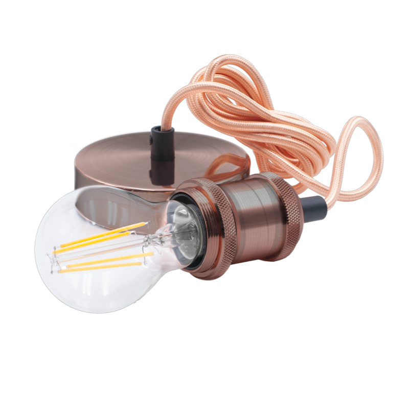 Portalampada a Sospensione Rame Anticato con Attacco Lampada E27 Century Fusion 150 FSRGV-150