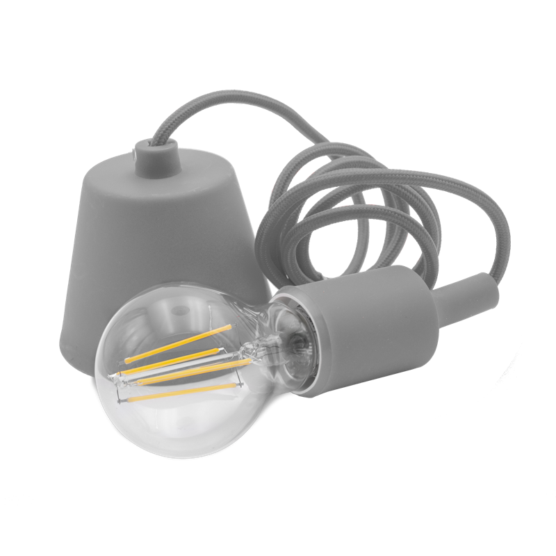 Portalampada a Sospensione Grigio con Attacco Lampada E27 Century Fantasy FTGR-150