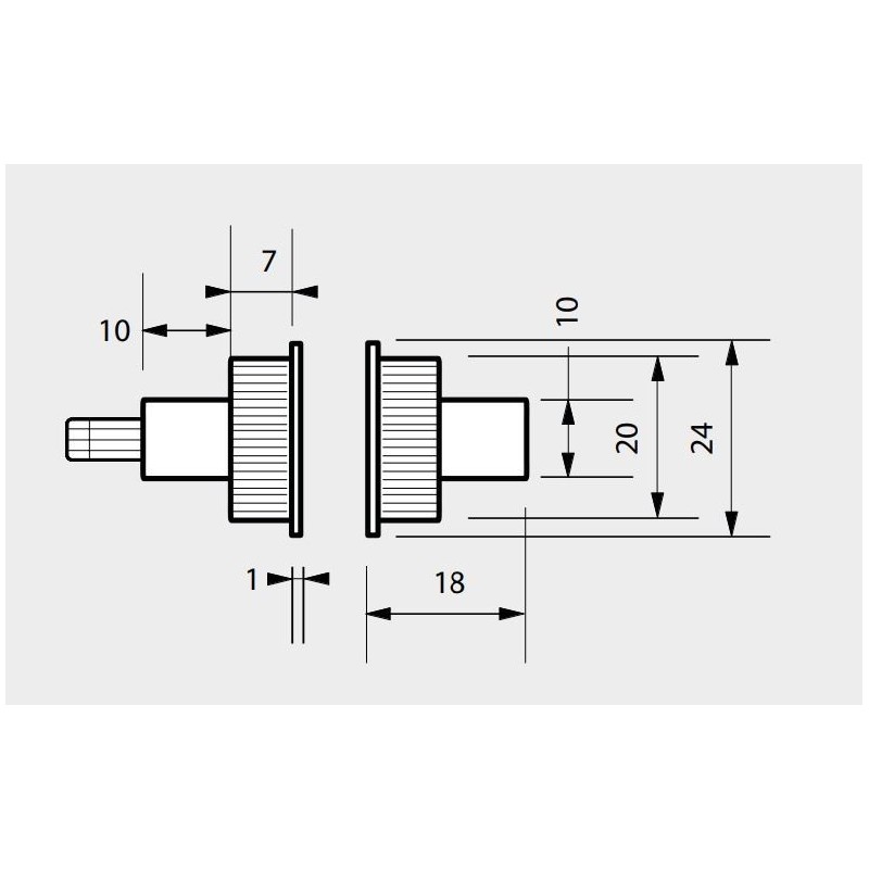 Dimensioni Sensore magnetico con contatto NC e con linea di protezione Bticino 3510PB