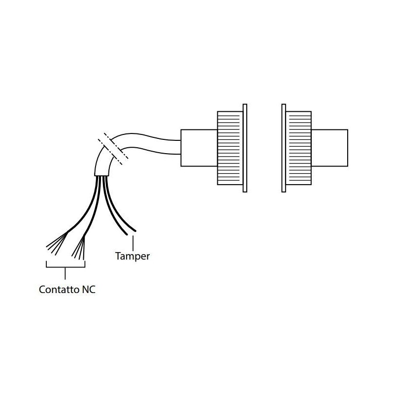 Esploso Sensore magnetico con contatto NC e con linea di protezione Bticino 3510PB