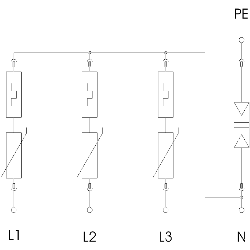 Scaricatore di sovratensione 3P+N di tipo 1+2 Obo 5094463