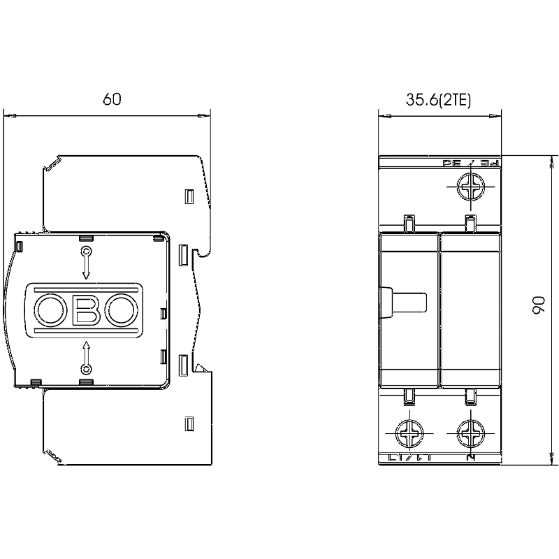 Scaricatore di sovratensione 1P+N di tipo 2 Obo 5094650