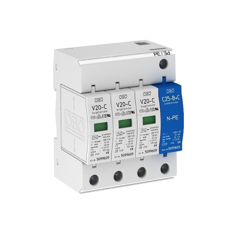 Scaricatore di sovratensione 3P+N di tipo 2 Obo 5094656