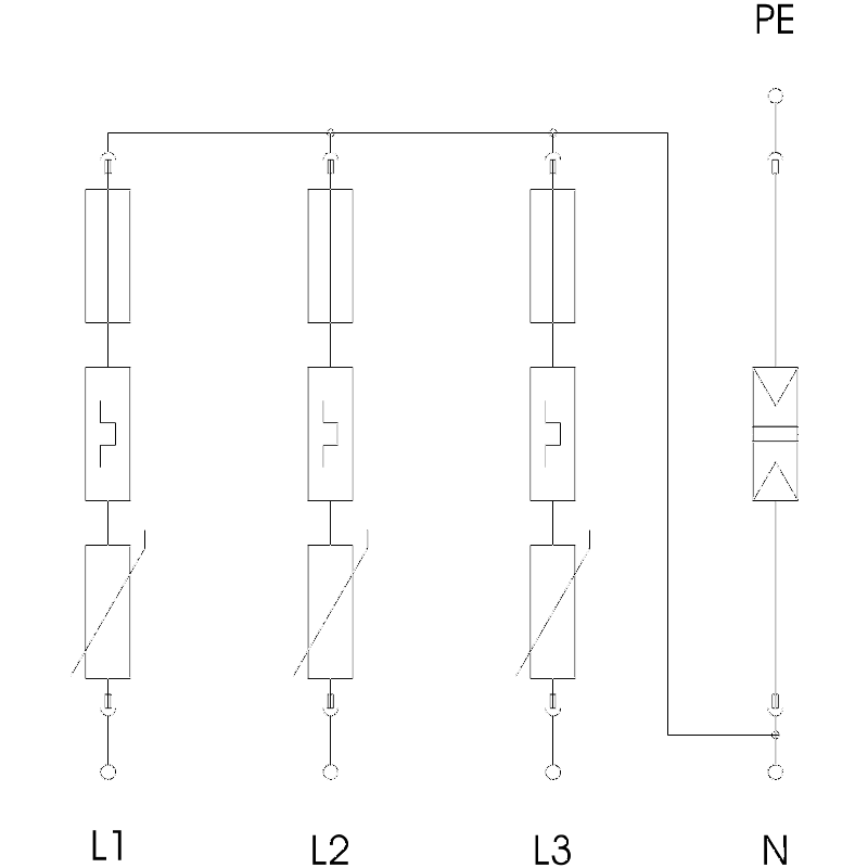Scaricatore di sovratensione 3P+N di tipo 2 Obo 5094656