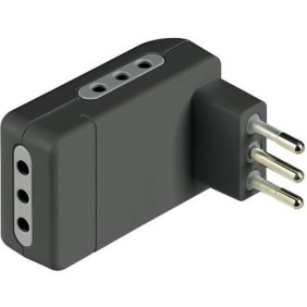 Adattatore Bticino salvaspazio Corner - 3 prese 10A e spina 10A - colore grigio