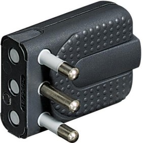 Spina volante Bticino 2P+T 16A salvaspazio colore grigio spinotti orientabili S2466TGE