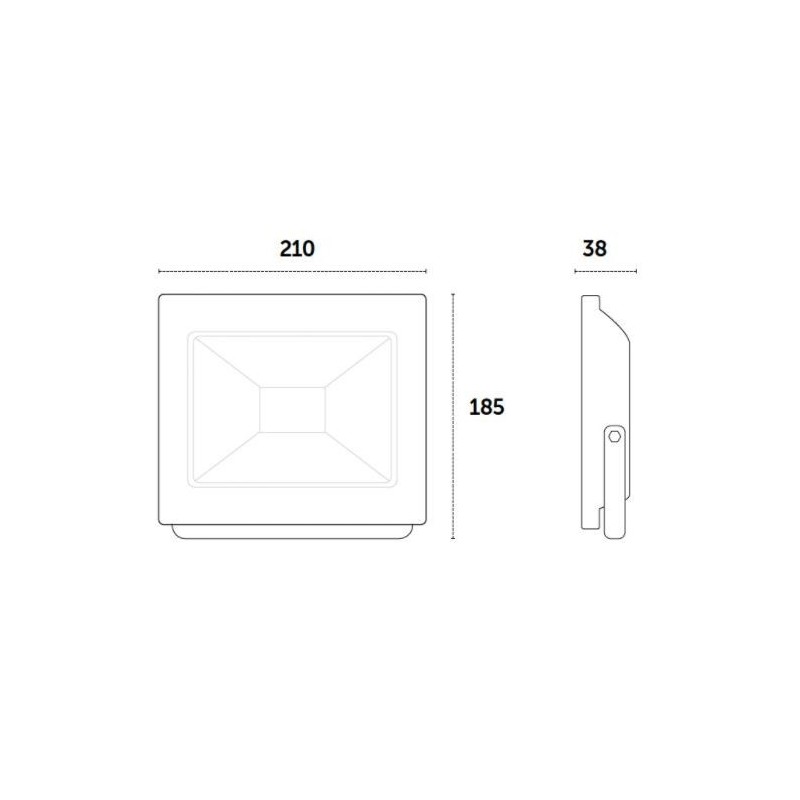 Dimensioni Proiettore da esterno orientabile 57 W 3000 K Luce calda IP 66 Compat Playled VR57BC